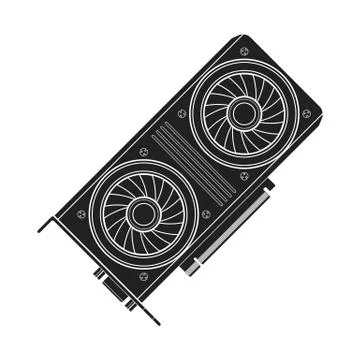 Vector computer video card illustration. Stock Illustration