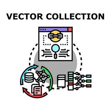Vector computing collecting data for machine learning analysis Stockillustratie