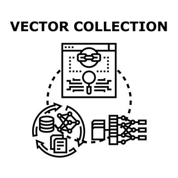 Vector computing collecting data for machine learning analysis Stock Illustration