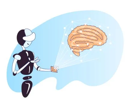 Vector concept about innovative technology in human brain health check up Stock Illustration
