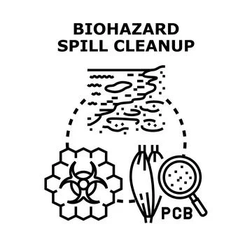 Vector concept of biohazard spill cleanup Stock Illustration