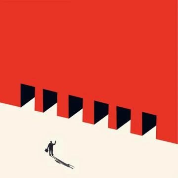 Vector concept of business opportunity, path choice or obstacle. Ideas for Bu Stock Illustration