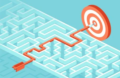 Vector concept for business strategy and planning to overcome obstacles and c Stock Illustration