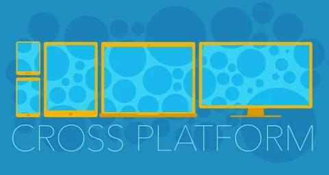 Vector concept of cross platform Stock Illustration
