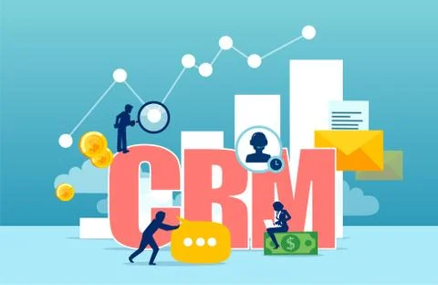 Vector concept for customer relationship management Stock Illustration