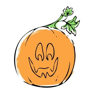 Vector concept in doodle and sketch style. Halloween pumpkin. Stock Illustration