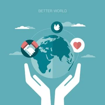 Vector concept illustration of better world Stock Illustration
