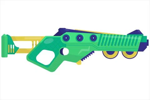 Vector concept illustration of a blaster. weapons for computer games. multi-c Stock Illustration