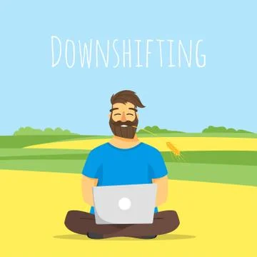 Vector concept illustration of downshifting. Stock Illustration