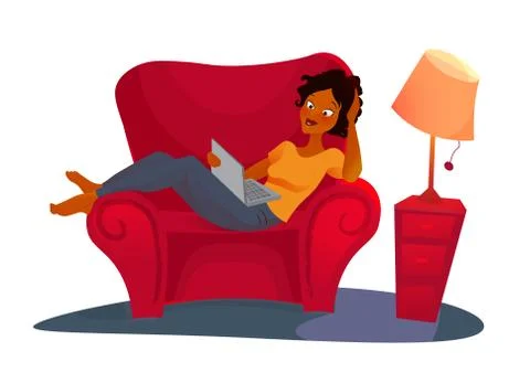 Vector concept illustration. Freelancer character Stock Illustration