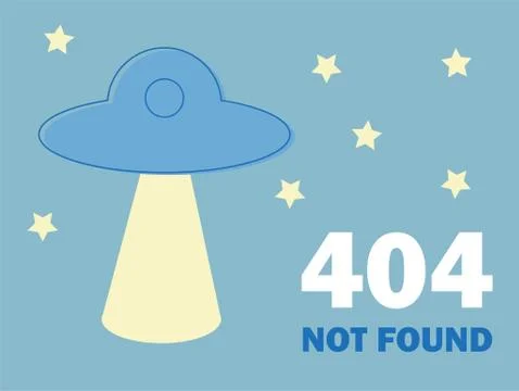 Vector concept illustration - page 404. Page is lost and not found message - UFO Stock Illustration