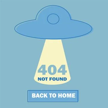 Vector concept illustration - page 404. Page is lost and not found message - UFO 스톡 일러스트
