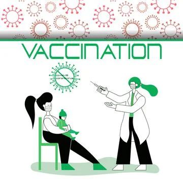 Vector concept illustration of vaccination. Stock Illustration