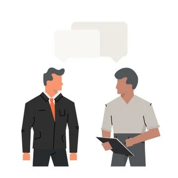 Vector concept interviews by candidate, dialogue of office men. Job interview Illustrazione stock