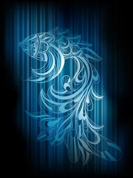 Vector concept monochrome fish Stock Illustration