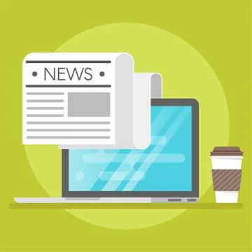 Vector concept of online news. Stock Illustration