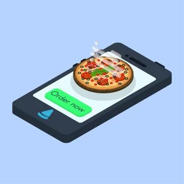 Vector concept of online pizza order. Stock Illustration