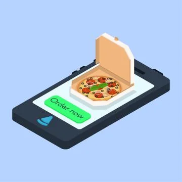 Vector concept of online pizza order. Stock Illustration