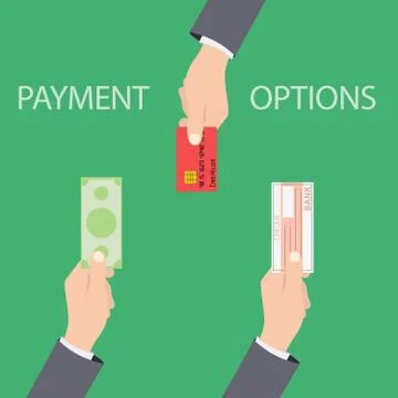 Vector concept of payment options in flat style Stock Illustration