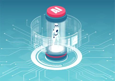 Vector concept of a robot artificial intelligence Stock Illustration