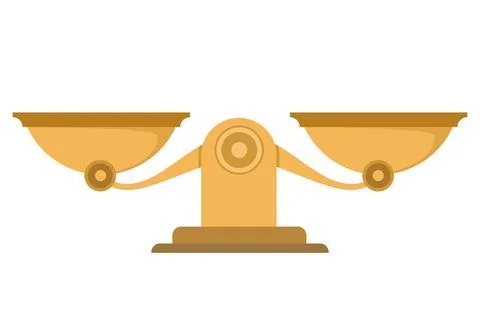 Vector concept of scales showing equal weight, highlighting legal fairness. Stock Illustration