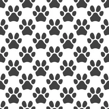 Vector concept Seamless Pattern with Pet Paw Prints Stock Illustration