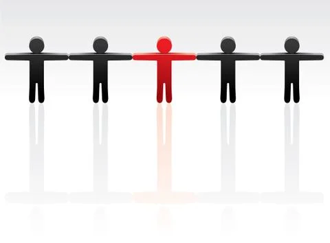 Vector concept of standing out from the crowd Stock Illustration
