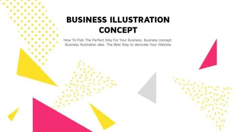 Vector concept with universal abstract shapes, text. Landing pag Stock-Illustration