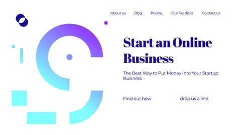 Vector concept with universal abstract shapes, text. Landing pag Stock-Illustration