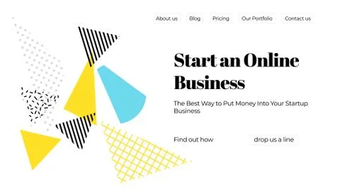 Vector concept with universal abstract shapes, text. Landing pag Stock-Illustration