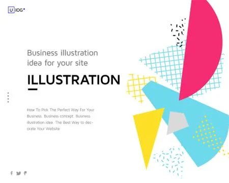 Vector concept with universal abstract shapes, text. Landing pag Stock-Illustration