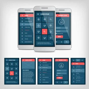 Vector conception of mobile user interface Stock Illustration