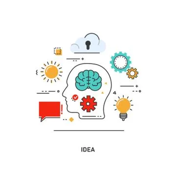 Vector conceptual flat line illustrations. Idea Stock Illustration