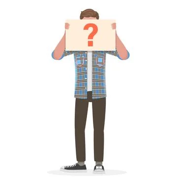 Vector Conceptual Illustration of Anonymous Man with Question Mark. Stock Illustration