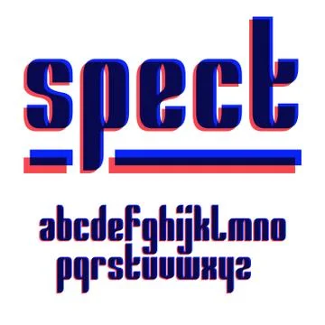 Vector condensed original bold display font design, alphabet, lowercase chara Stock Illustration