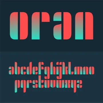Vector condensed original bold display font design, alphabet, lowercase chara Stock Illustration