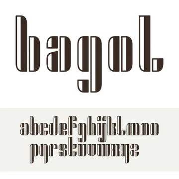 Vector condensed original bold display font design, alphabet, lowercase chara Stock Illustration