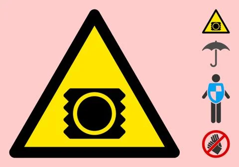 Vector Condom Warning Triangle Sign Icon Stock Illustration