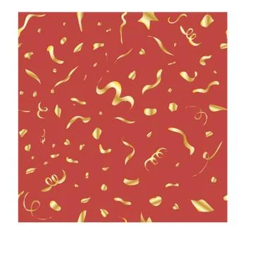 Vector confetti seamless pattern. Golden shapes on a white background Stock-Illustration