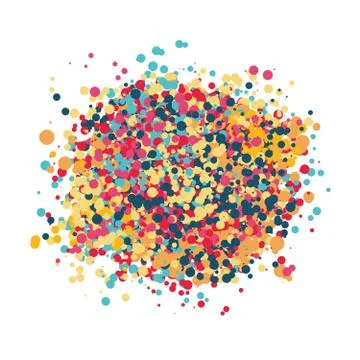 Vector confetti splash dots isolated burst colors Stock Illustration