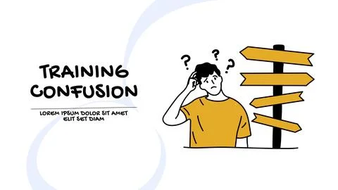 Vector of a confused thinking student man Stock Illustration