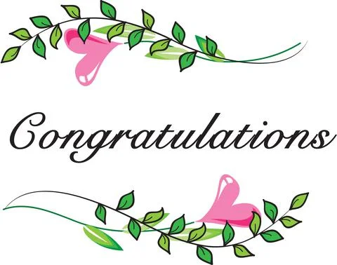 Vector Congratulations card with flowers Stock Illustration