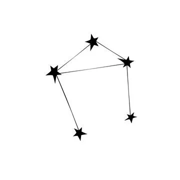 Vector the constellation of libra in flat style. Abstract zodiac sign. Simple Stock-Illustration
