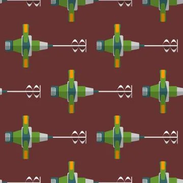 Vector construction mixer seamless pattern. 스톡 일러스트