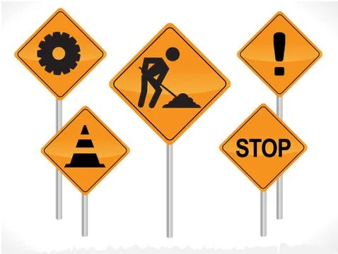 Vector Construction Signs Stock Illustration