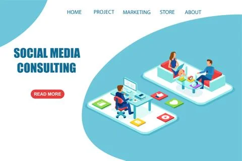 Vector of consultants helping a client in promotion of a product or service o Stock Illustration