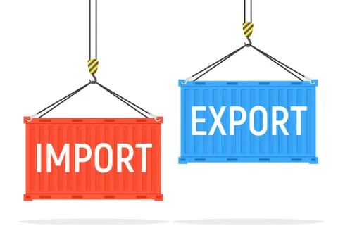 Vector container cargo port export import shipping isolated background metal Illustrazione stock