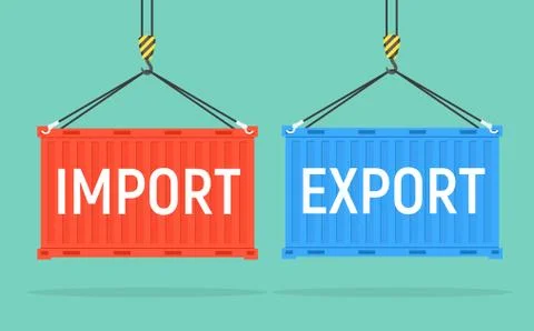 Vector container cargo port export import shipping isolated background metal Stock Illustration