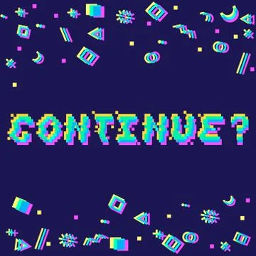 Vector continue pixel glitch 스톡 일러스트