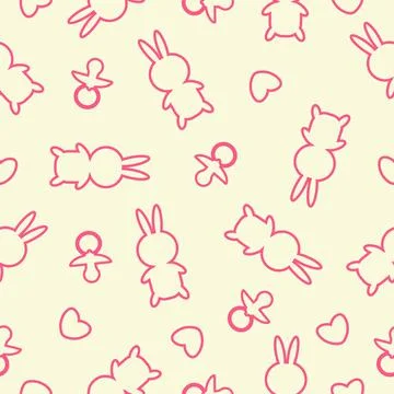 Vector contour children's toys pattern Stock Illustration